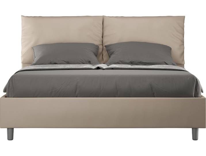 ITYHOME - Lit sans sommier rembourré 160x200 similicuir taupe Antea