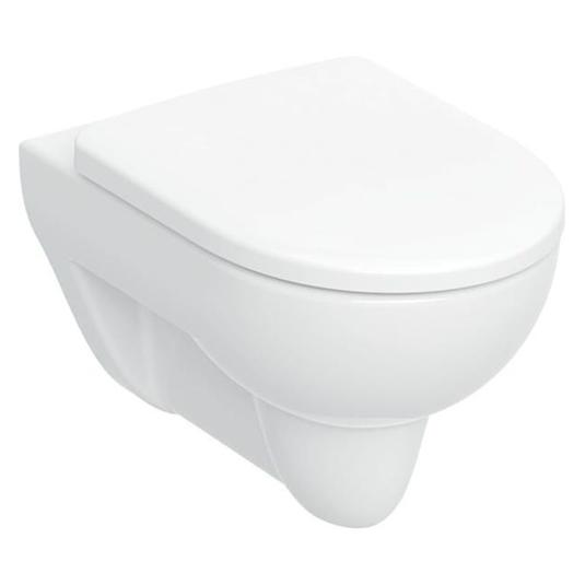Geberit Wand-Tiefspül-WC RENOVA mit Spülrand, mit WC-Sitz weiss (500802001)