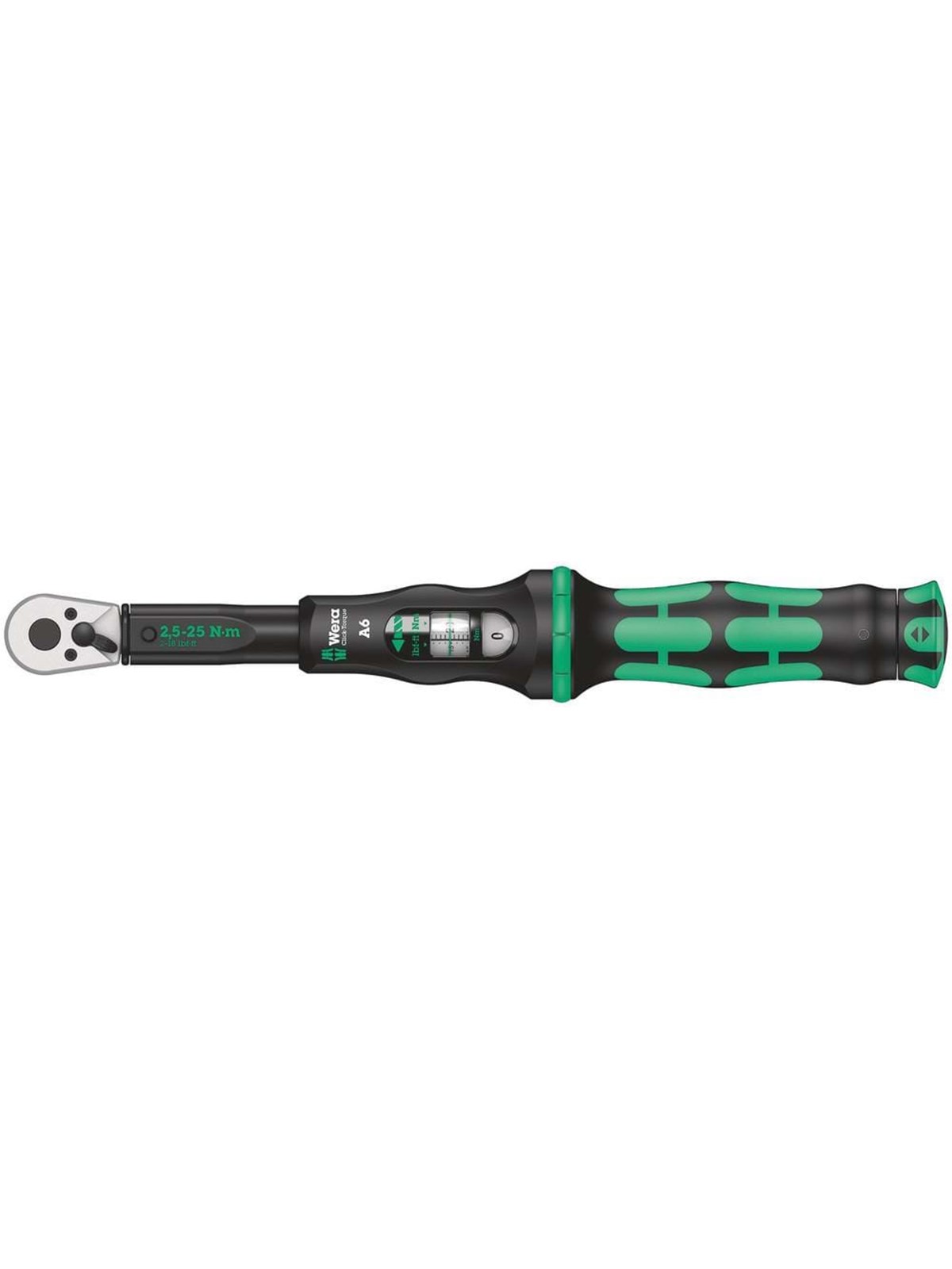Wera Click-Torque A 6 Drehmomentschlüssel mit Umschaltknarre, 1/4 Zoll Sechskant, 2.5 - 25 Nm