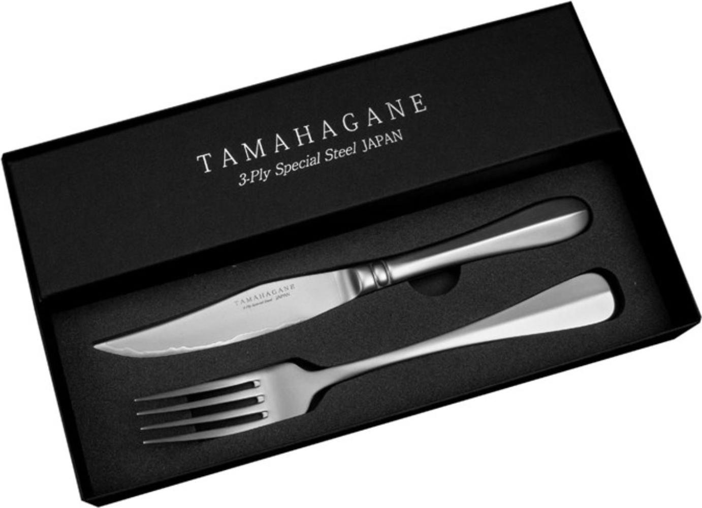 Tamahagane Set mit 4 Messern + 4 Steakgabeln SS005
