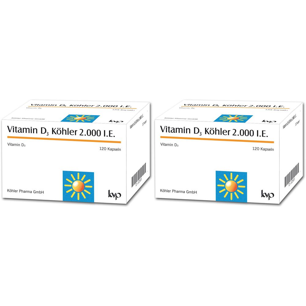 Vitamin D3 Köhler 2000 IE Kapseln Doppelpack 2x120 St