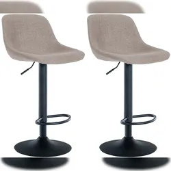 CLP 2er Set Barhocker Loft taupe/Stoff