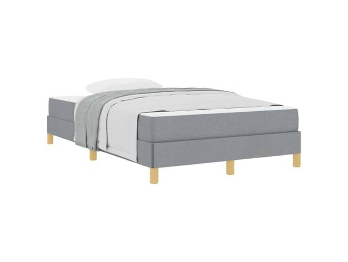 KKgypkn Boxspringbett mit Matratze Hellgrau 120 x 190 cm Stoff – Modernes Boxspringbett mit Taschenfederkernmatratze, mittelfeste Matratze, stabile Schwarze Beine, Holzwerkstoffrahmen