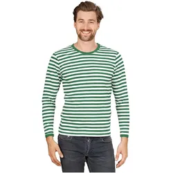 Thetru Herren Ringelshirt Langarm grün-weiss – alltagstauglich (XXL)