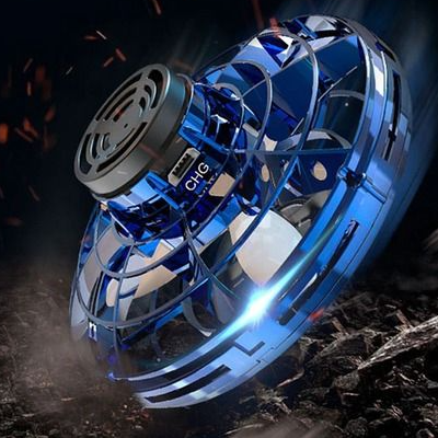 The Cart Load LED Flying Fidget Spinner, UFO Stress Focus Ball, Fun Hand Toy For Kids & Adults blue