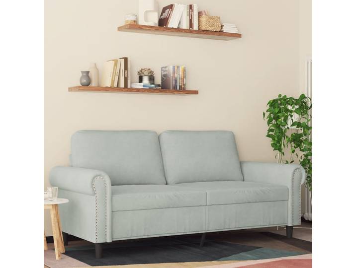 vidaXL 2-Sitzer-Sofa Hellgrau 140 cm Samt