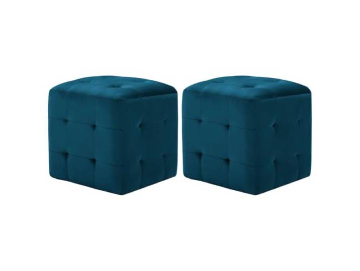 fsahslih Nachttisch 2er Set Blau 30x30x30 cm Polsterhocker Samt Vielseitige Beistelltische fürs Schlafzimmer: Handlicher Würfelhocker mit edler Knopfheftung, nutzbar auch als Fußbank.