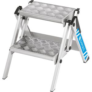 Zarges Klapptritt Plazatec P, 41332, aus Aluminium, elektrisch ableitfähig, einseitig begehbar, mit 2 Stufen