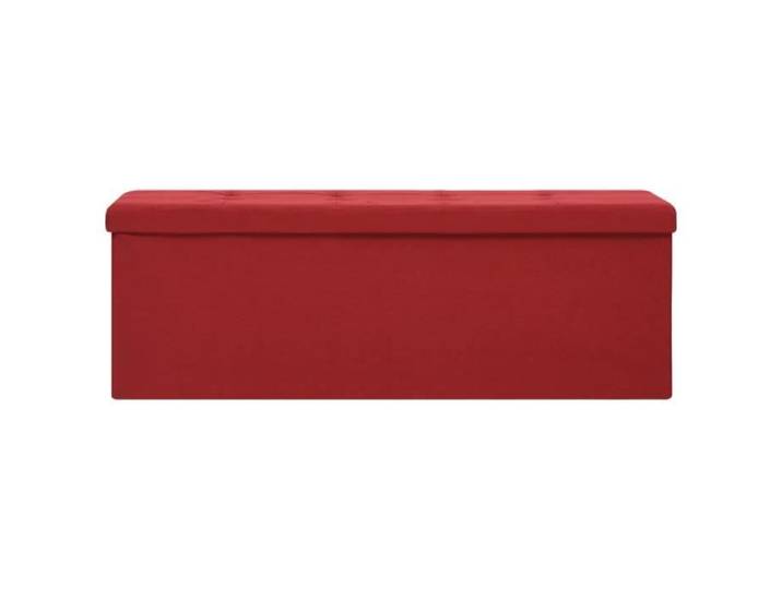LVL - MEUBLE SIEGE - Banc de rangement pliable Rouge bordeaux Faux lin(5307)