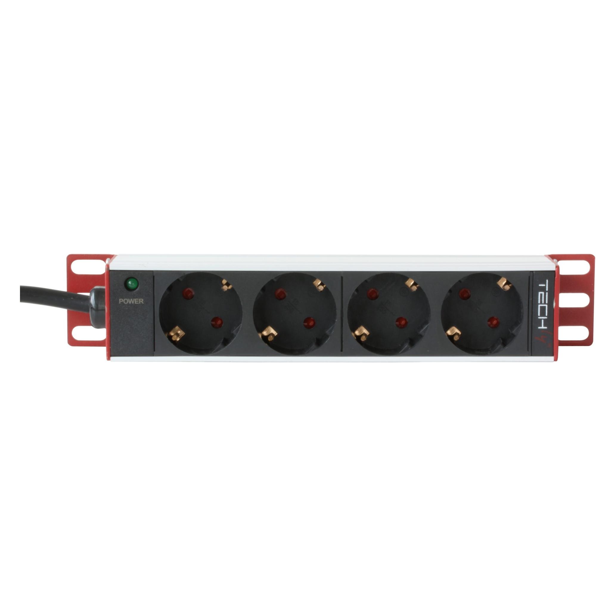 Techly I-CASE M10-4ITY Rack Zubehör Stromverteiler (4x, CEE 7/3, 1.80 m) (I-CASE M10-4ITY)