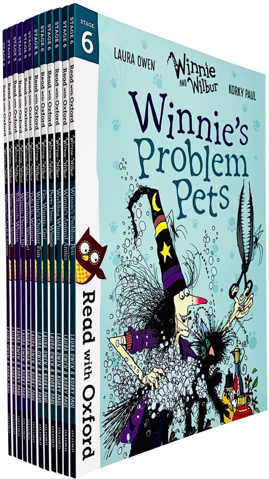 OXFORD UNIVERSITY PRESS Read With Oxford: Winnie and Wilbur 12 Books Collection Set Levels 5–6 – Tidy Up Winnie!, It’s Teatime Winnie! & Early Reading Collection for Kids