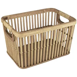 IB Laursen Bambus Korb mit Griffen offenes Geflecht, 34 x 20 x 21 cm