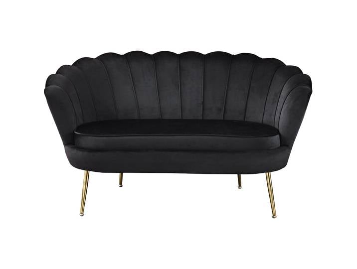 Sofa Pedro Samt schwarz B 136 T 76 cm - Sofa