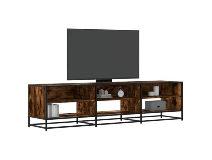 HEFZGDB TV-Schrank Räuchereiche 180x40x46 cm Holzwerkstoff mit Metallgestell - Stabiles TV-Möbel mit reichlich Stauraum für Wohnzimmer, robuste Oberplatte, langlebiges Material,