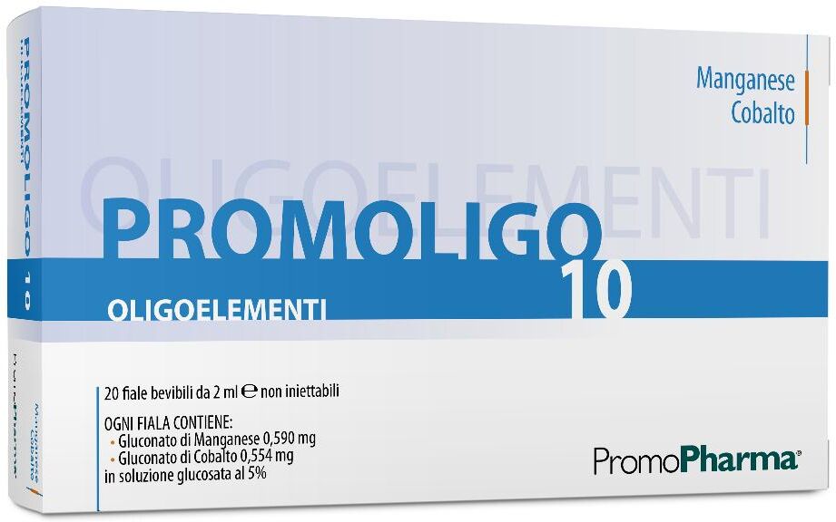 PROMOPHARMA SpA Promoligo 10 - Integratore di Manganese e Cobalto, 20 Fiale da 2ml