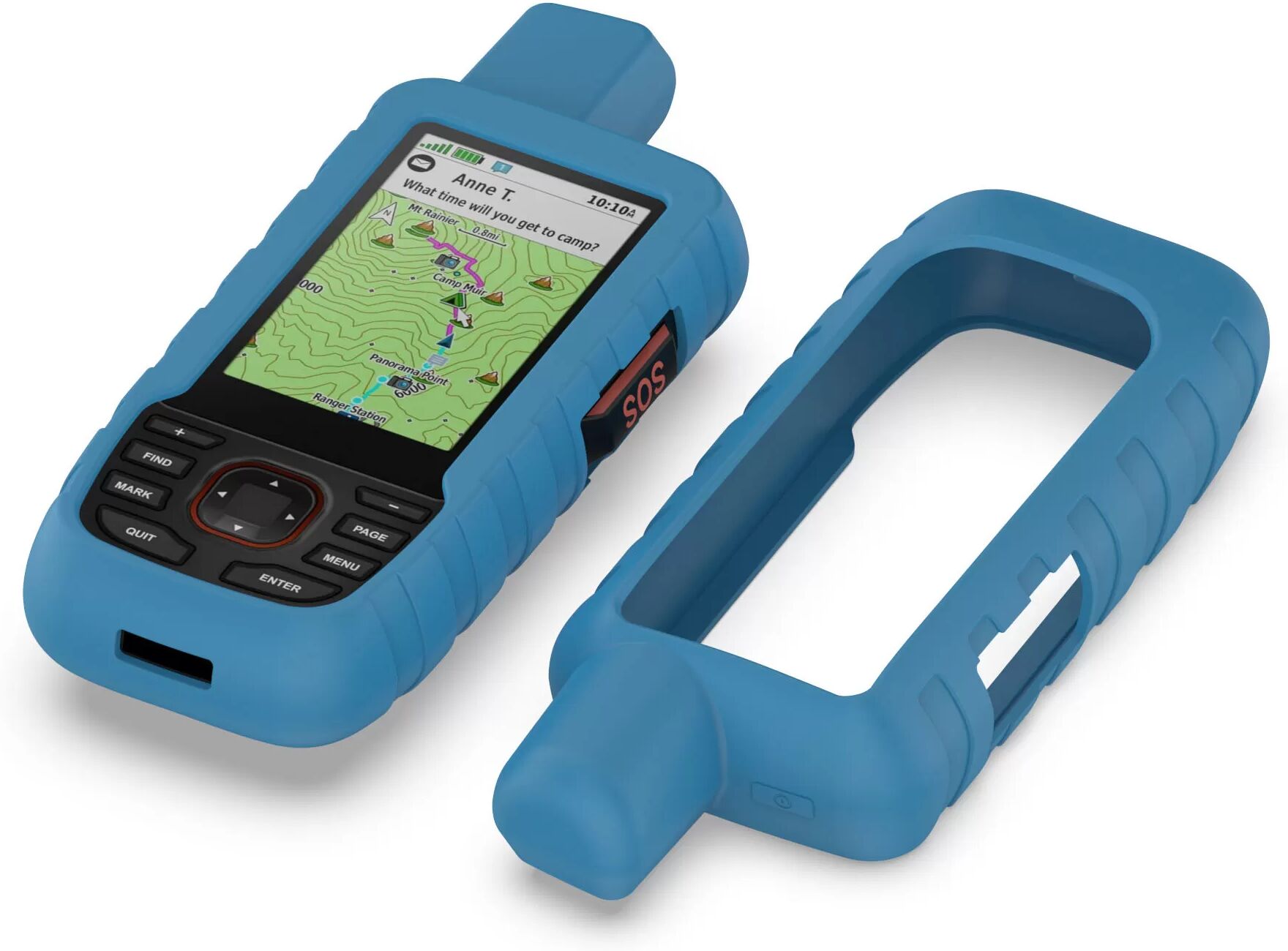 INF Étui en silicone pour Garmin GPSMAP 66i 67i Bleu