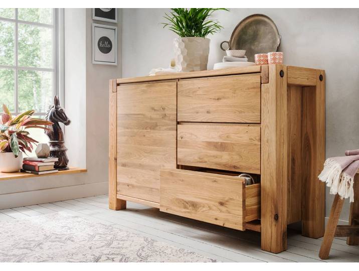 Kommode Woodstock aus massiver Balkeneiche – Montierte Lieferung – 3%-Vorkasse-Rabatt