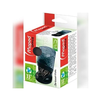 Maped Büroklammernhalter Essentials Green, grau/schwarz, mit 100 Büroklammern