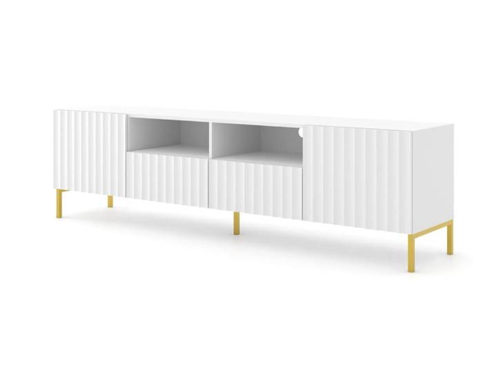 Meuble TV effet bois Blanc