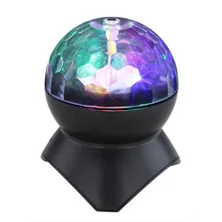 Dekoleuchte Tischlampe Farbwechsel Discokugel rotierend Bluetooth Lautsprecher, mit USB Eingang und Kabel,  3W RGB LED, DxH 11x12,5 cm