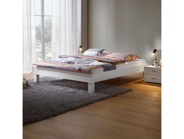 Bett Sierra ohne Kopfteil 90x200cm Weiß klassischer Stil