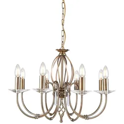 Elstead Lighting Aegean Kronleuchter 8-flammig E14 Antikmessing