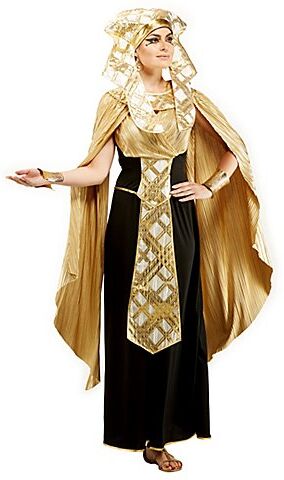 Pharaonin-Kleid für Damen, schwarz/gold