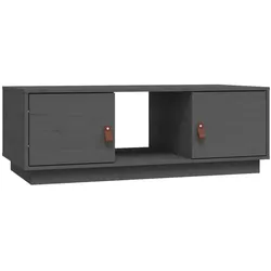 vidaXL Couchtisch Grau 100x50x35 cm Massivholz Kiefer
