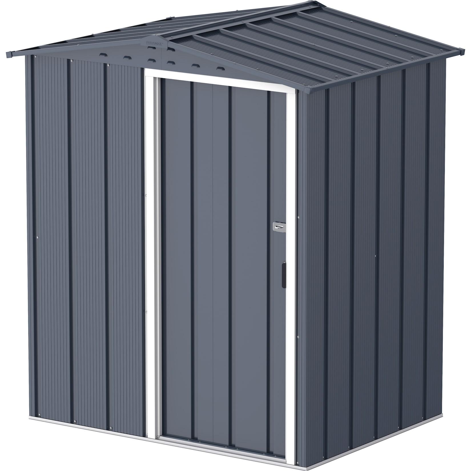 VCM Metall Gartenhaus 163x112 Geräteschuppen Garten Gerätehaus Schiebetür, H. 182 x B. 163 x T. 112 cm, Metall