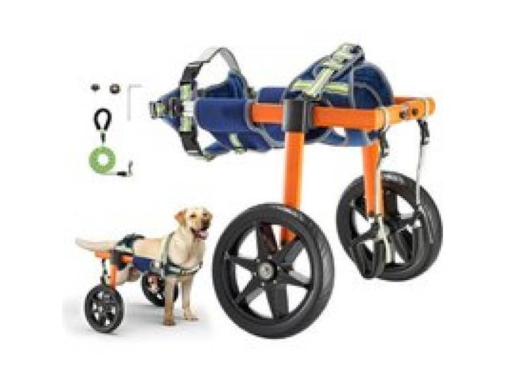 VEVOR Hunderollstuhl für Hinterbeine, Rollstuhl für Haustiere, Höhen-, Breiten- & Längenverstellbar, Hundewagen mit Stoßdämpfenden Rädern, für Verletzte & Behinderte Hunde von 15,88-21,77 kg