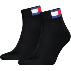 2er Pack TOMMY HILFIGER Flag Quarter Socken 003 - black 39-42