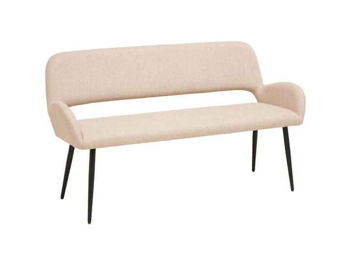 Mid.you Sitzbank, Beige, Holz, Metall, Pappel, Sperrholz, 2-Sitzer, 150x83x63 cm, Esszimmer, Bänke, Sitzbänke