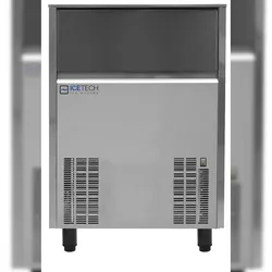 Eiswürfelbereiter 80 kg groß 40 g voller Würfel. Vorrat 40 kg. Gehäuse aus rostfreiem Stahl. Luft- oder Wasserkondensation. ICETECH SS80L