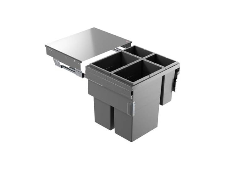 Hailo Euro-Cargo NT480 3619841 Einbau Mülleimer 2x35+2x10 Liter Abfallsystem Küche Unterschrank Vollauszug dunkelgrau