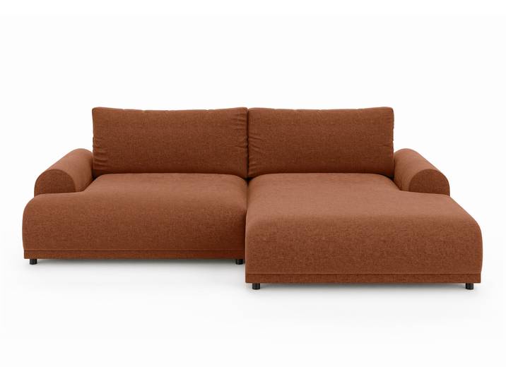 Ecksofa Lounge Schlaffunktion Bettkasten moderne L-Couch Ecke Rechts Terracotta / 21023