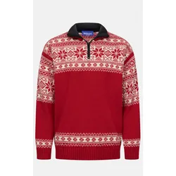 Bratens Norweger Pullover Rot Weiß Snøstjerne Schneeflocke Troyer