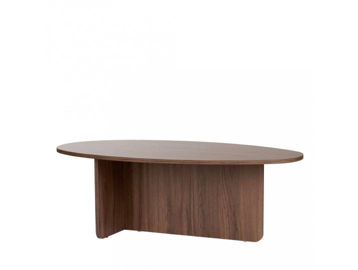 Table basse organique en bois 120x65cm - bois foncé