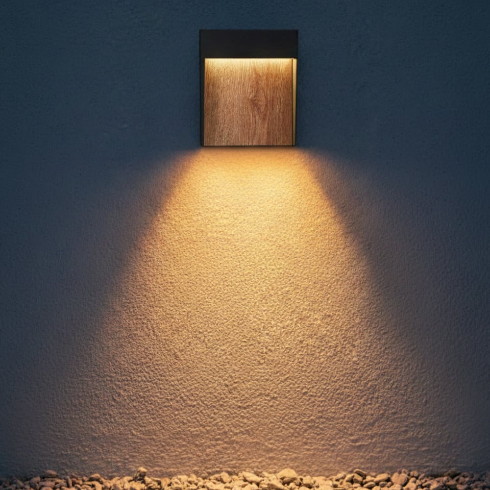 SLV Flatt Design Wandarmatuur voor Tuin en Terras, LED, 3000K Warm Wit, 14W, 500lm, IP65, Bruin