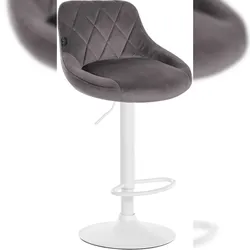 Proregal CHEFGASTRO Barhocker CAPE VERDE Samt Weiß HxBxT 83x46x49cm Samt Grau Barstuhl