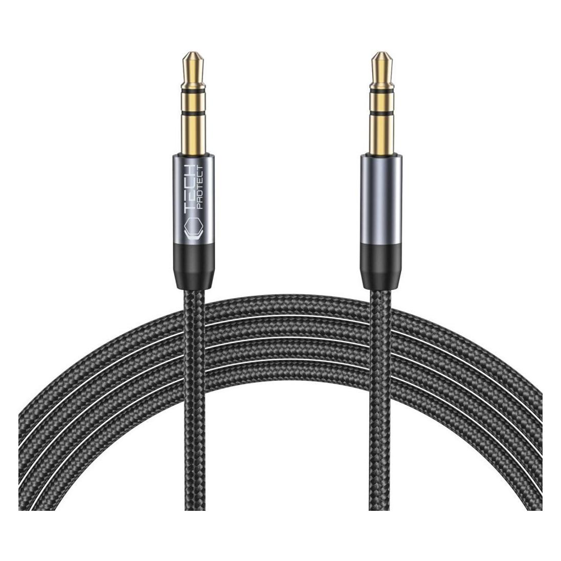 Tech-Protect UltraBoost cable 3.5mm mini jack / 3.5mm mini jack 1.5m - black (1.50 m, AUX Kabel) (22920-0)