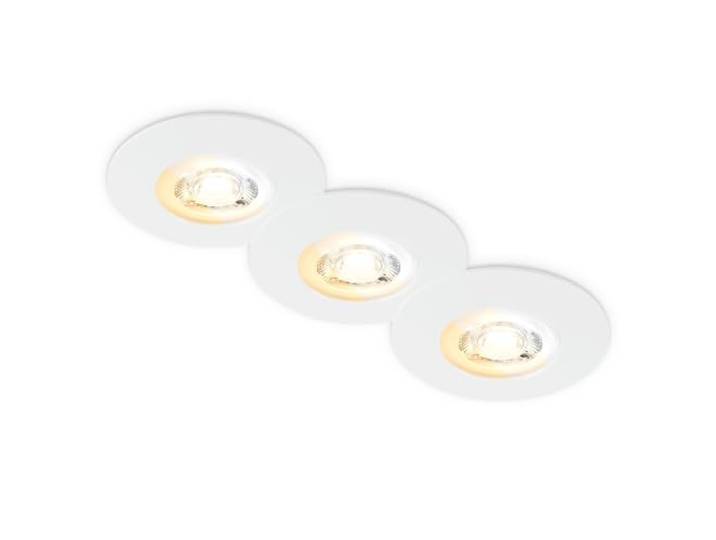BRILONER - 3er Set LED Bad Einbaustrahler, Dimmbar, CCT, IP65, Weiß
