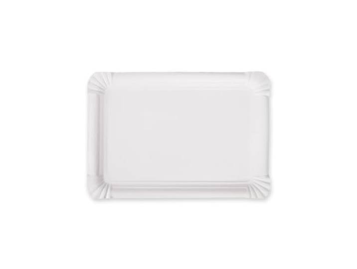 FRANZ MENSCH 1000 Stück NATUREStar Pappteller rechteckig Pappe, weiß, L: 17 cm, B: 24 cm, Karton, Pappteller, Einwegteller, Einweggeschirr