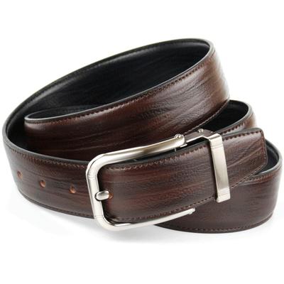 Ledergürtel ANTHONI CROWN, Herren, Gr. 85, braun (dunkelbraun, schwarz), Leder, unifarben, Gürtel Ledergürtel, Wendegürtel in dunkelbraun/ schwarz