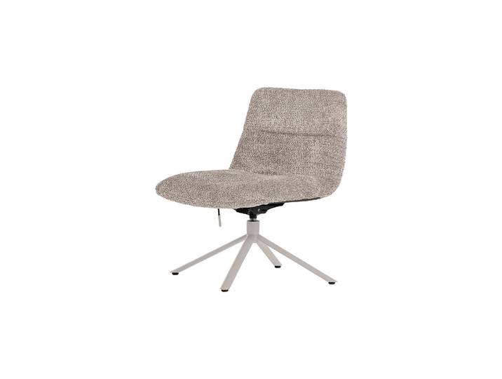 Fauteuil pivotant réglable tissu bouclé gris Soren