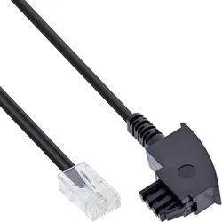 InLine® DSL Kabel, TAE-F Stecker auf RJ45 8P2C, schwarz, 25 m