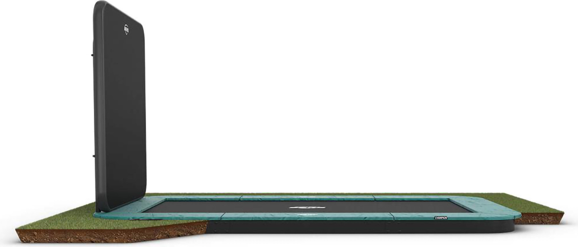 Berg Ultim Champion Trampolin FlatGround Aerowall Schwarz-Grau 410 cm Grün