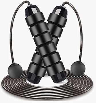 Uplift Essentials Tangle Free Speed Wire Jump Rope two purpose black