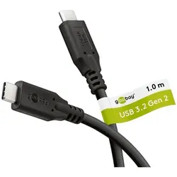 goobay USB-C-Kabel USB-C 3.2 60 W schwarz 1 m schwarz