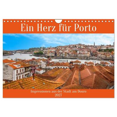 Ein Herz für Porto (Wandkalender 2027 DIN A4 quer), CALVENDO Monatskalender