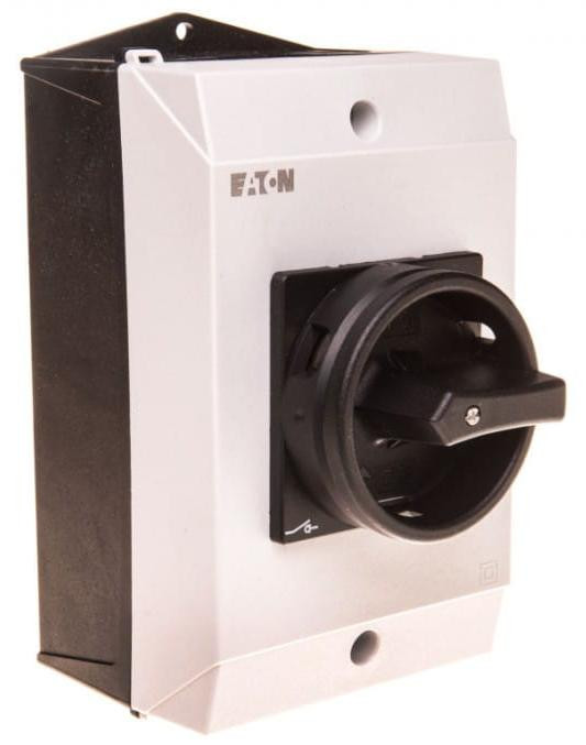 Eaton P1-32/I2/SVB-SW/N Draaischakelaar, 3P, Zwart/Wit, IP65, 32 A